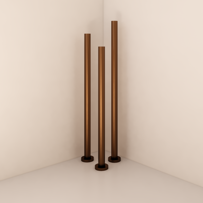 FREESTANDING HEATED TOWEL RAIL BRUSHED COPPER