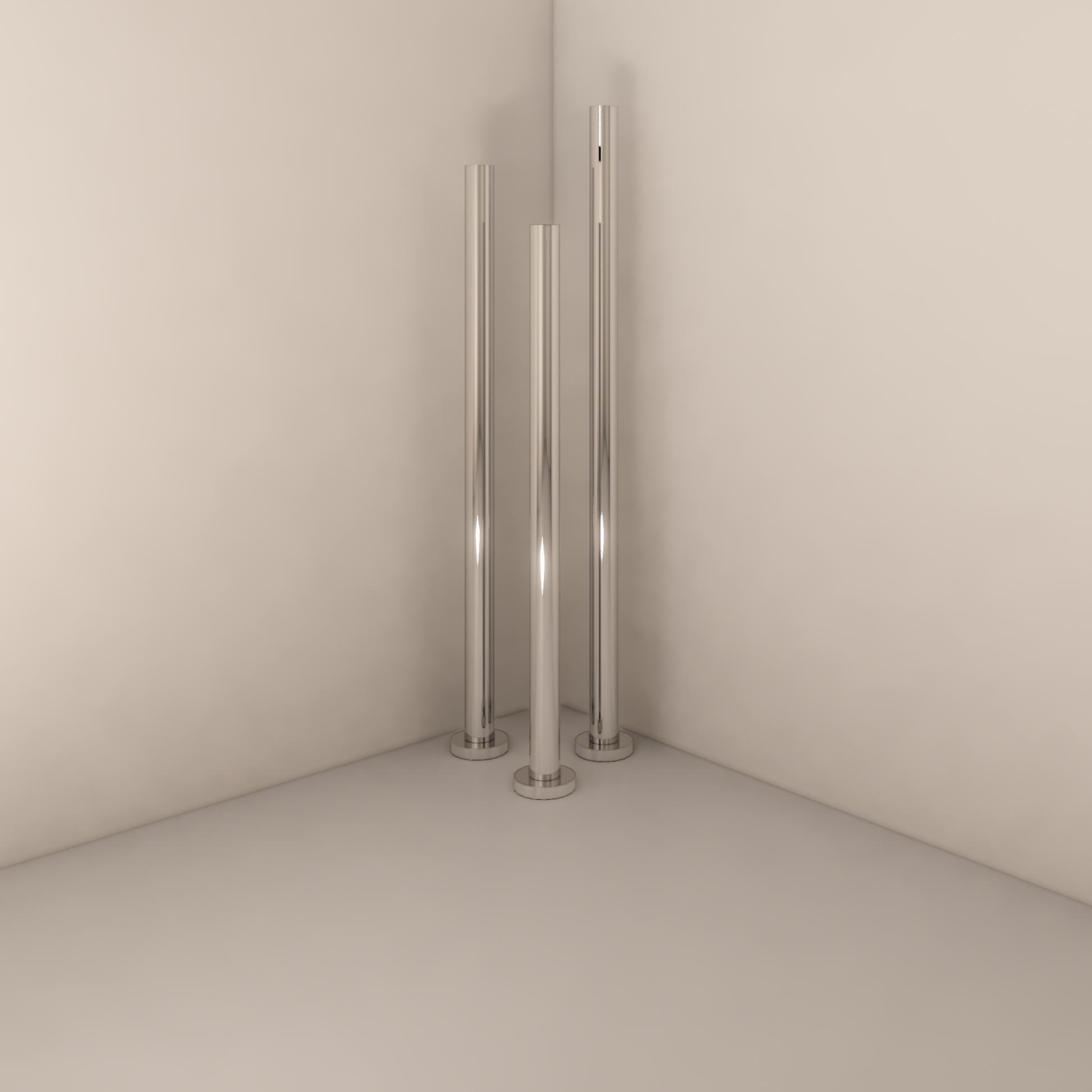 FREESTANDING HEATED TOWEL RAIL CHROME