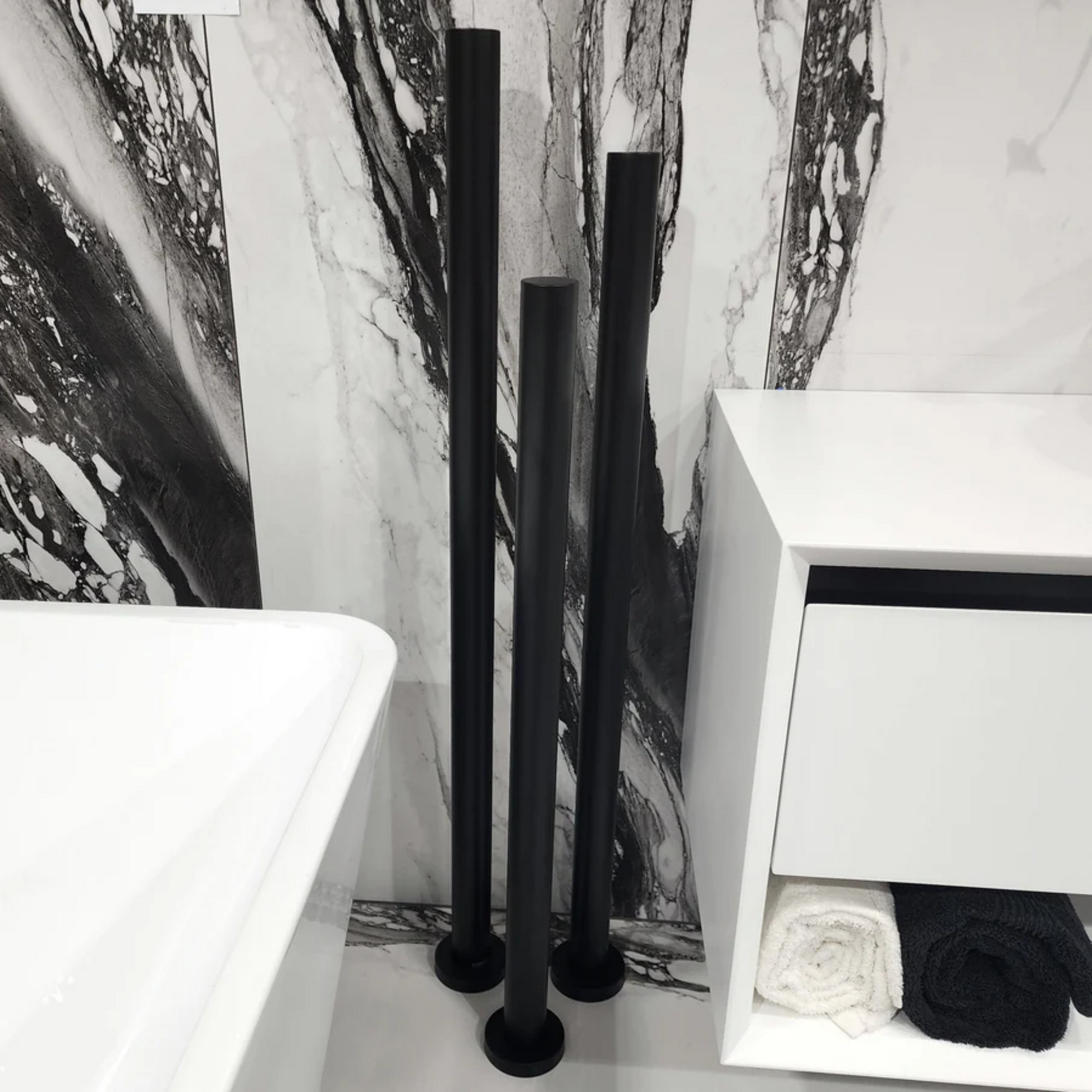 CODE PURE FREESTANDING HEATED TOWEL RAIL MATTE BLACK