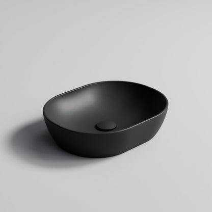 OVAL DARK GREY CERAMIC VESSEL BATHROOM BASIN