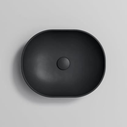 OVAL DARK GREY CERAMIC VESSEL BATHROOM BASIN