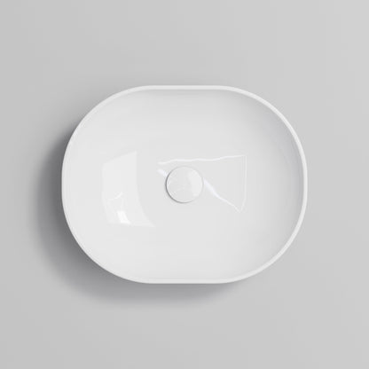 OVAL GLOSS WHITE CERAMIC VESSEL BATHROOM BASIN