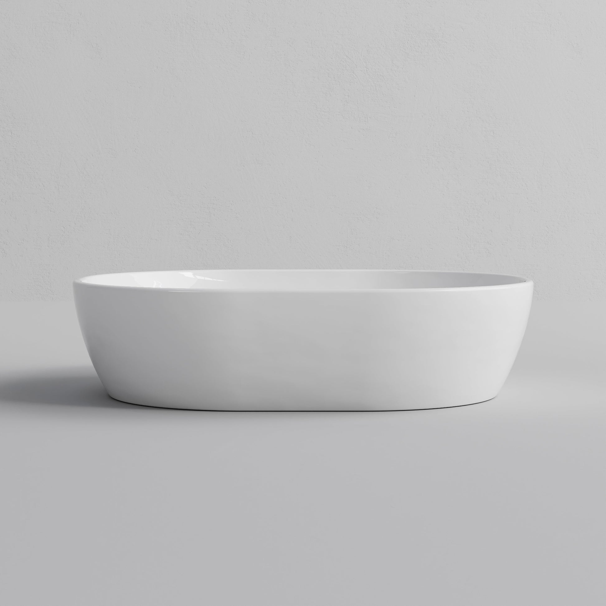 OVAL GLOSS WHITE CERAMIC VESSEL BATHROOM BASIN
