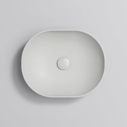 OVAL LIGHT GREY CERAMIC VESSEL BATHROOM BASIN