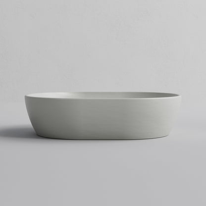 OVAL LIGHT GREY CERAMIC VESSEL BATHROOM BASIN