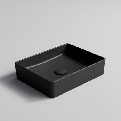 RECTANGLE DARK GREY CERAMIC VESSEL BATHROOM BASIN