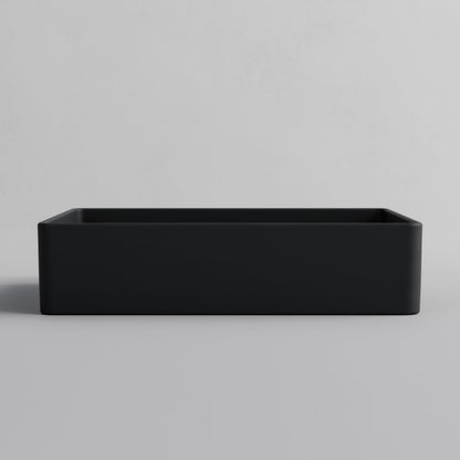 RECTANGLE DARK GREY CERAMIC VESSEL BATHROOM BASIN