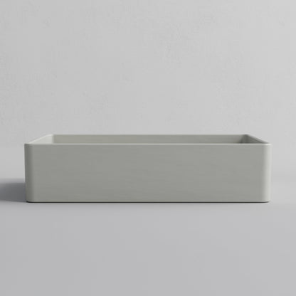 RECTANGLE LIGHT GREY CERAMIC VESSEL BATHROOM BASIN