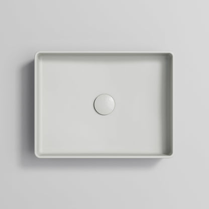 RECTANGLE LIGHT GREY CERAMIC VESSEL BATHROOM BASIN