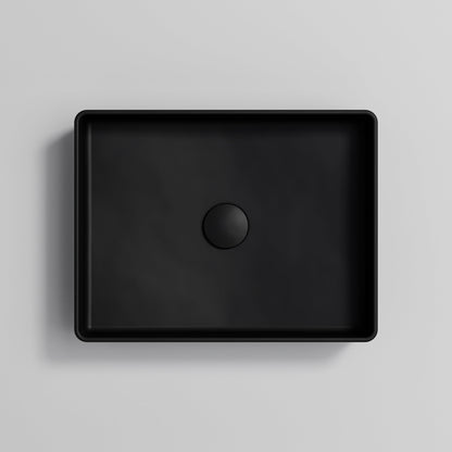 RECTANGLE MATT BLACK CERAMIC VESSEL BATHROOM BASIN