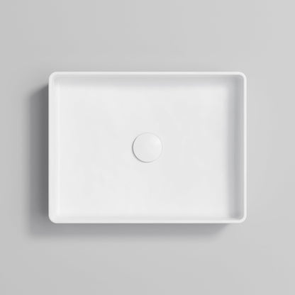 RECTANGLE MATT WHITE CERAMIC VESSEL BATHROOM BASIN