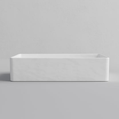 RECTANGLE MATT WHITE CERAMIC VESSEL BATHROOM BASIN