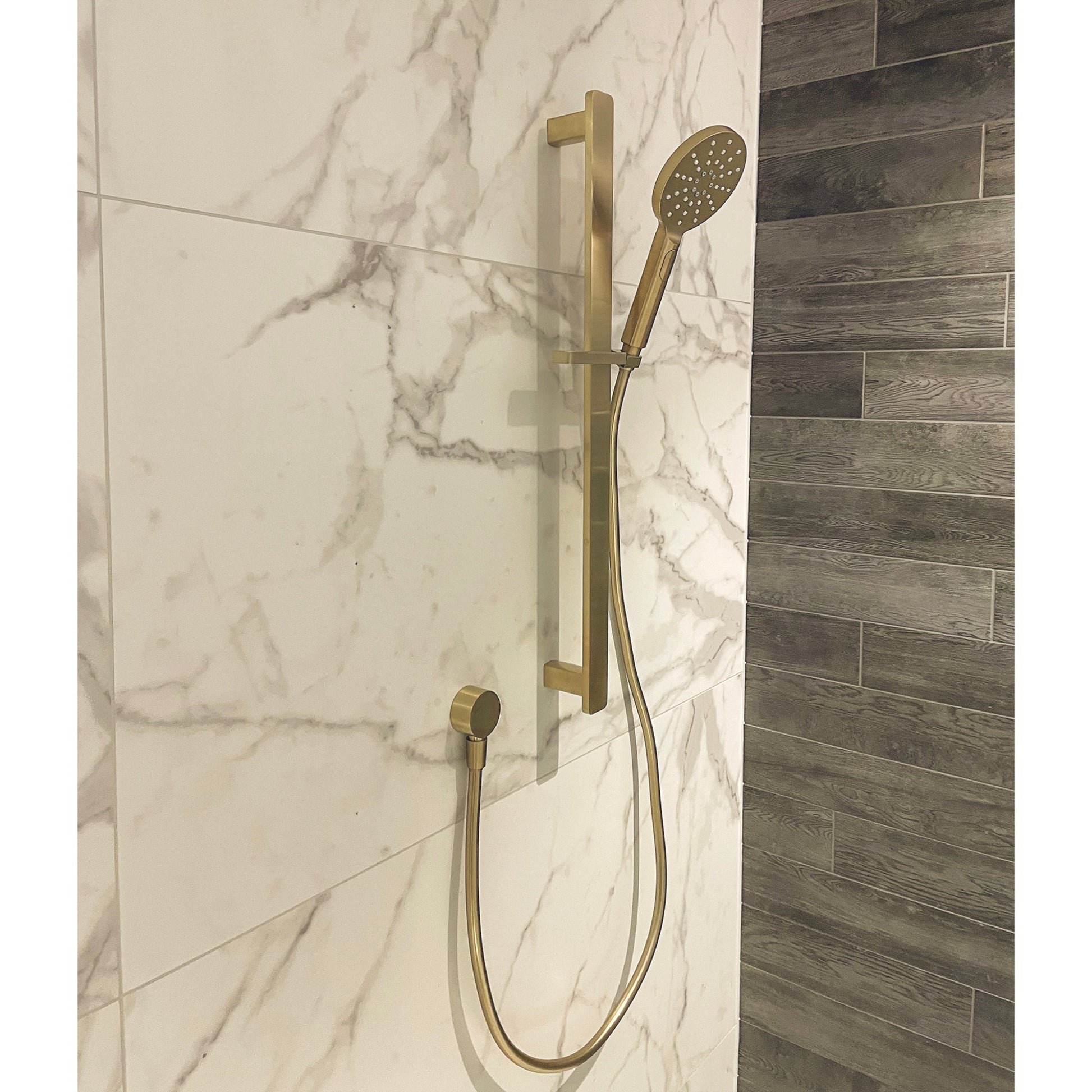CODE PURE ROUND ADJUSTABLE SLIDE SHOWER BRUSHED BRASS