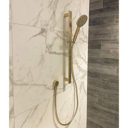 CODE PURE ROUND ADJUSTABLE SLIDE SHOWER BRUSHED BRASS