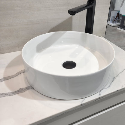 ROUND GLOSS WHITE CERAMIC BATHROOM BASIN
