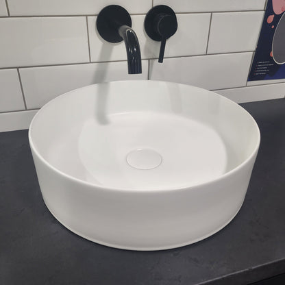ROUND MATT WHITE CERAMIC BATHROOM BASIN