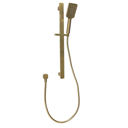 CODE PURE SQUARE LUXURY ADJUSTABLE SLIDE SHOWER BRUSHED BRASS