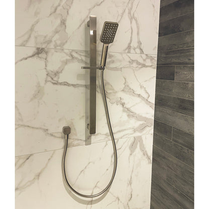 CODE PURE SQUARE LUXURY ADJUSTABLE SLIDE SHOWER BRUSHED NICKEL