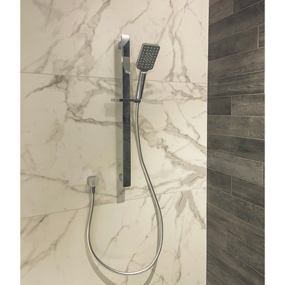 CODE PURE SQUARE LUXURY ADJUSTABLE SLIDE SHOWER CHROME