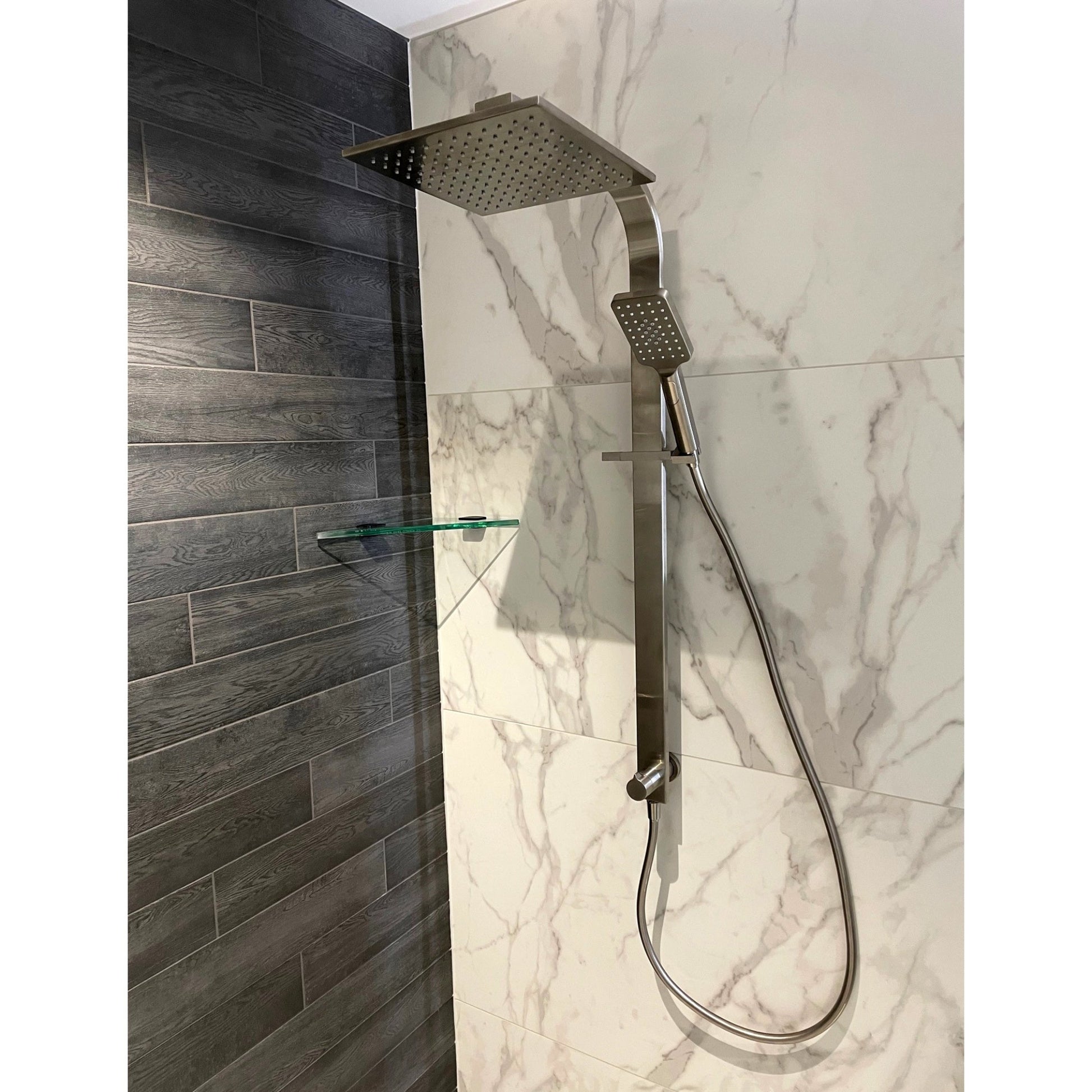 CODE PURE SQUARE SHOWER COLUMN 3 FUNCTION BRUSHED NICKEL