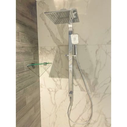 CODE PURE SQUARE SHOWER COLUMN 3 FUNCTION CHROME
