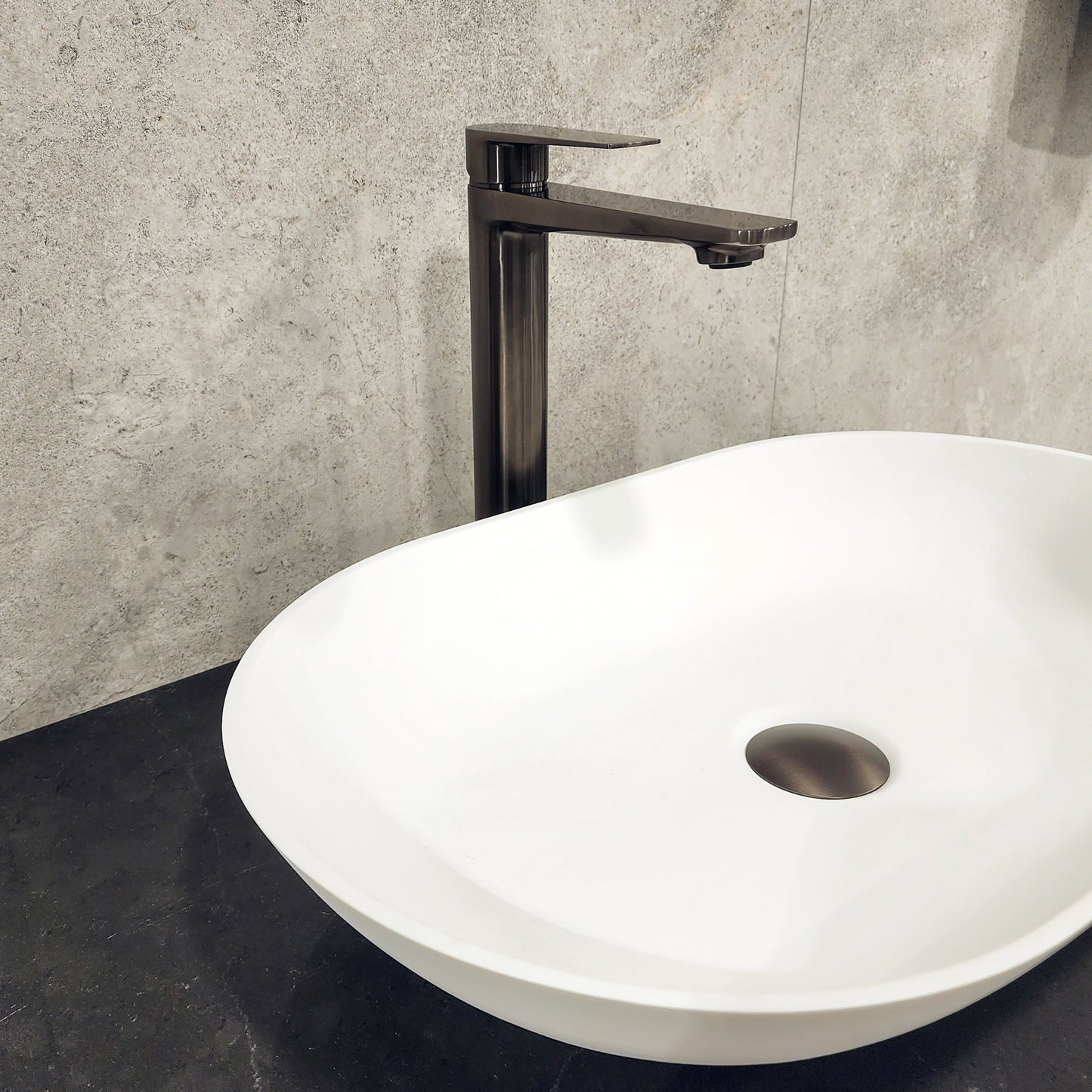 CODE PURE TALL VESSEL BASIN MIXER GUNMETAL