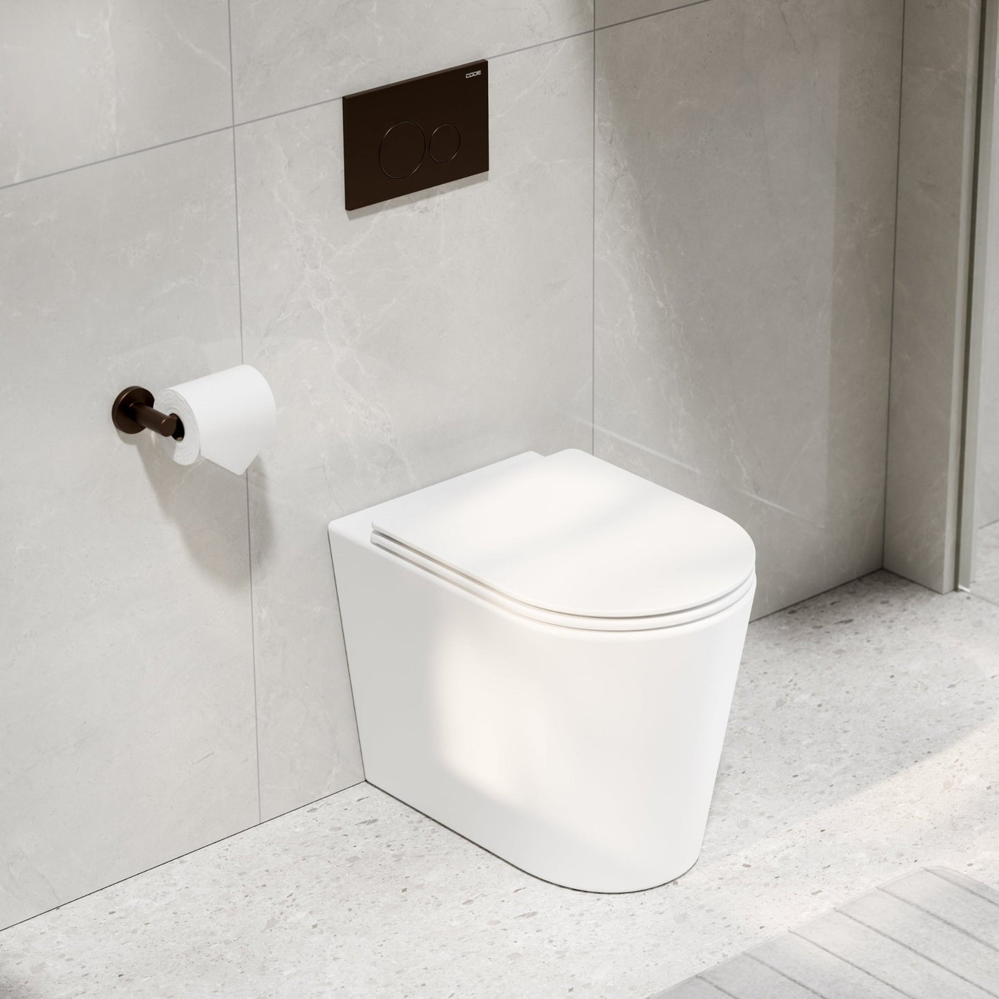 CODE PURE TYPHOON INWALL TOILET SUITE | BRUSHED BRONZE BUTTON