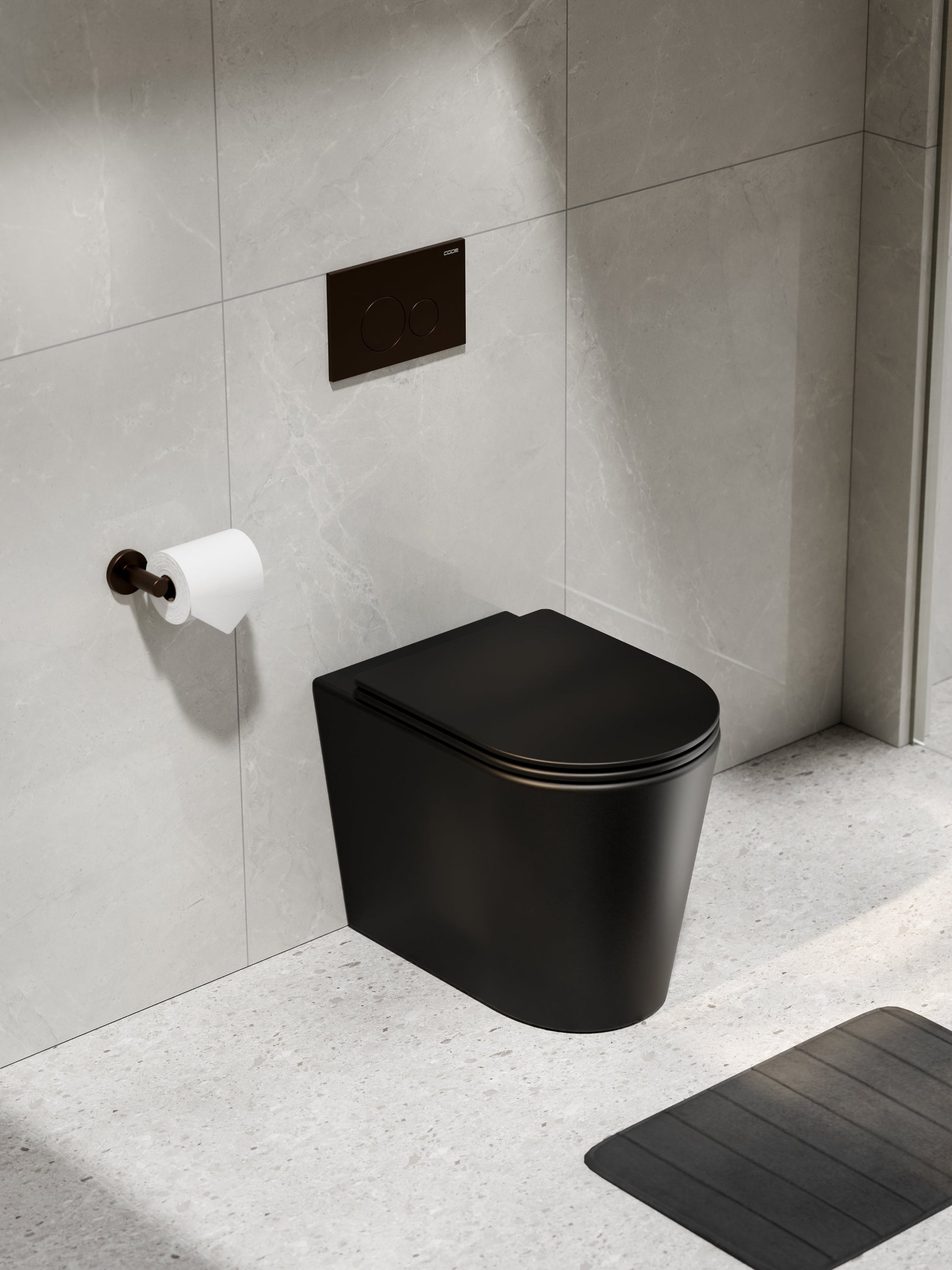 CODE PURE TYPHOON INWALL TOILET SUITE | BRUSHED BRONZE BUTTON