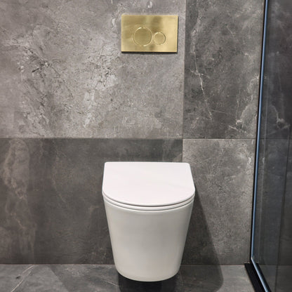 WALL HUNG TOILET SUITE BRUSHED BRASS
