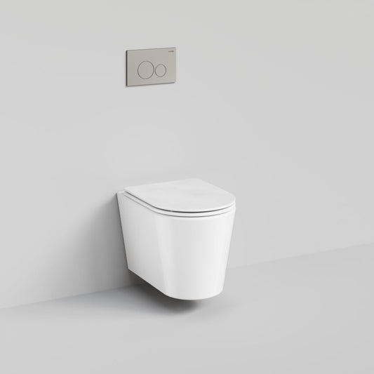 CODE PURE TYPHOON WALL HUNG TOILET SUITE | BRUSHED NICKEL BUTTON