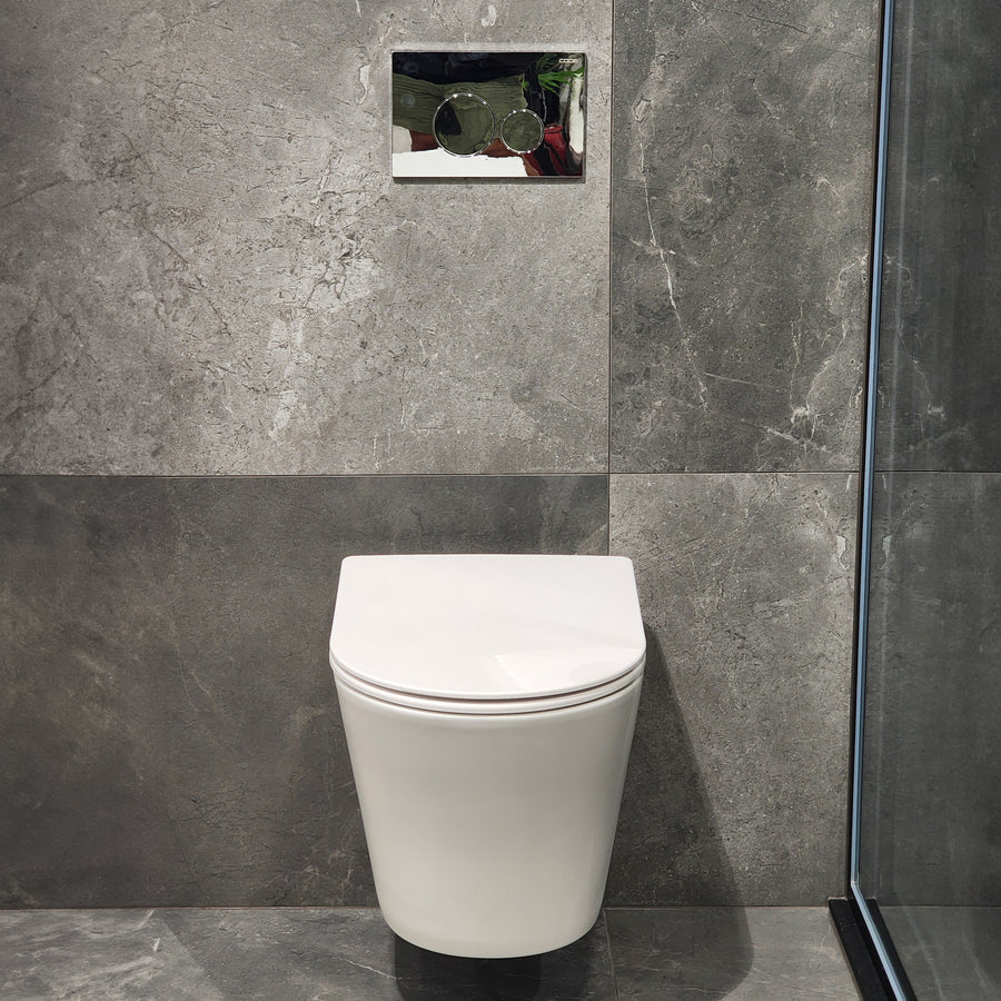 WALL HUNG TOILET SUITE CHROME