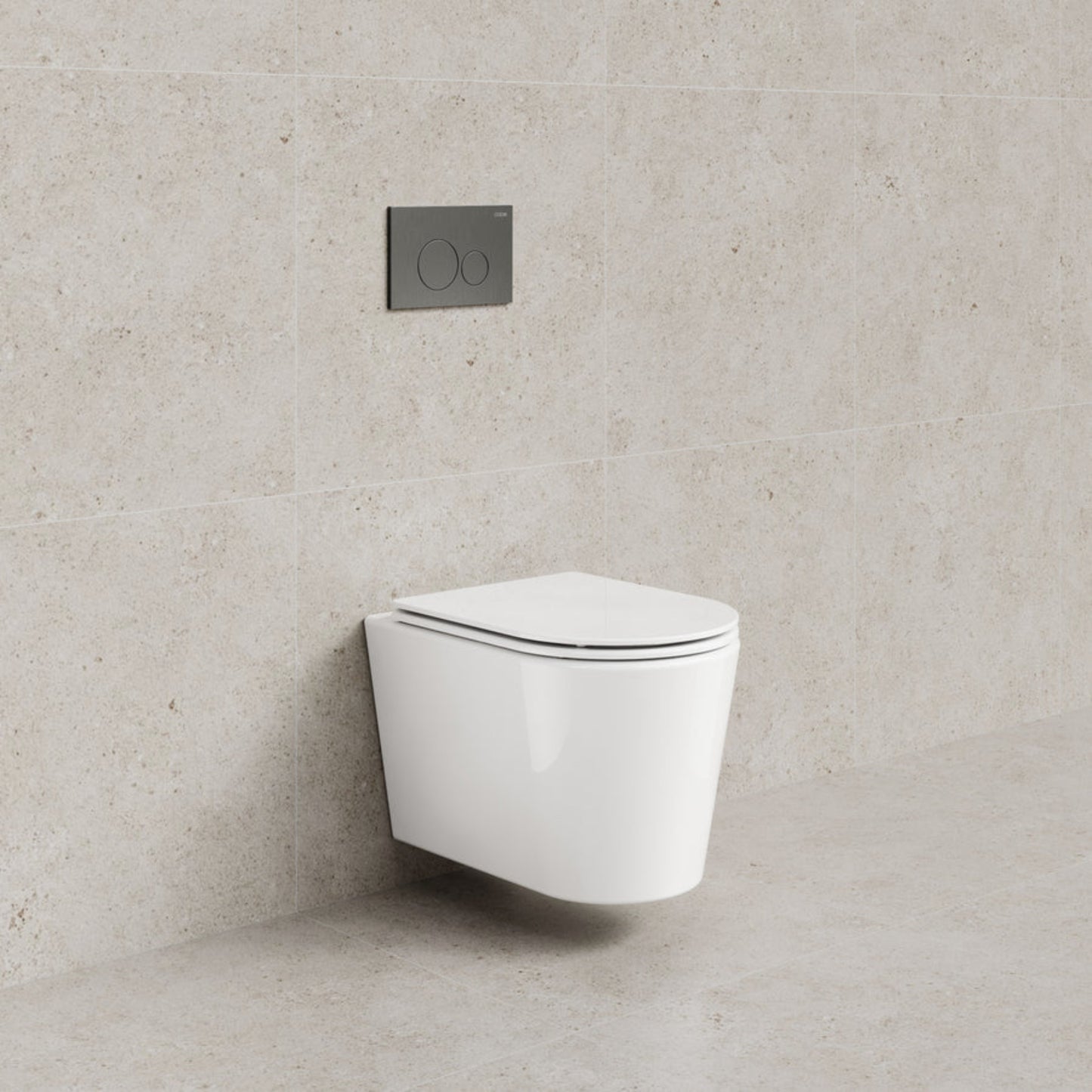 CODE PURE TYPHOON WALL HUNG TOILET SUITE | GUNMETAL BUTTON