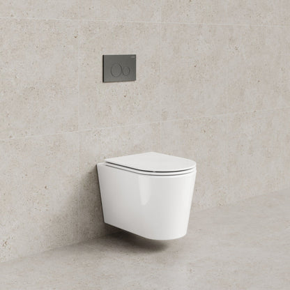CODE PURE TYPHOON WALL HUNG TOILET SUITE | GUNMETAL BUTTON