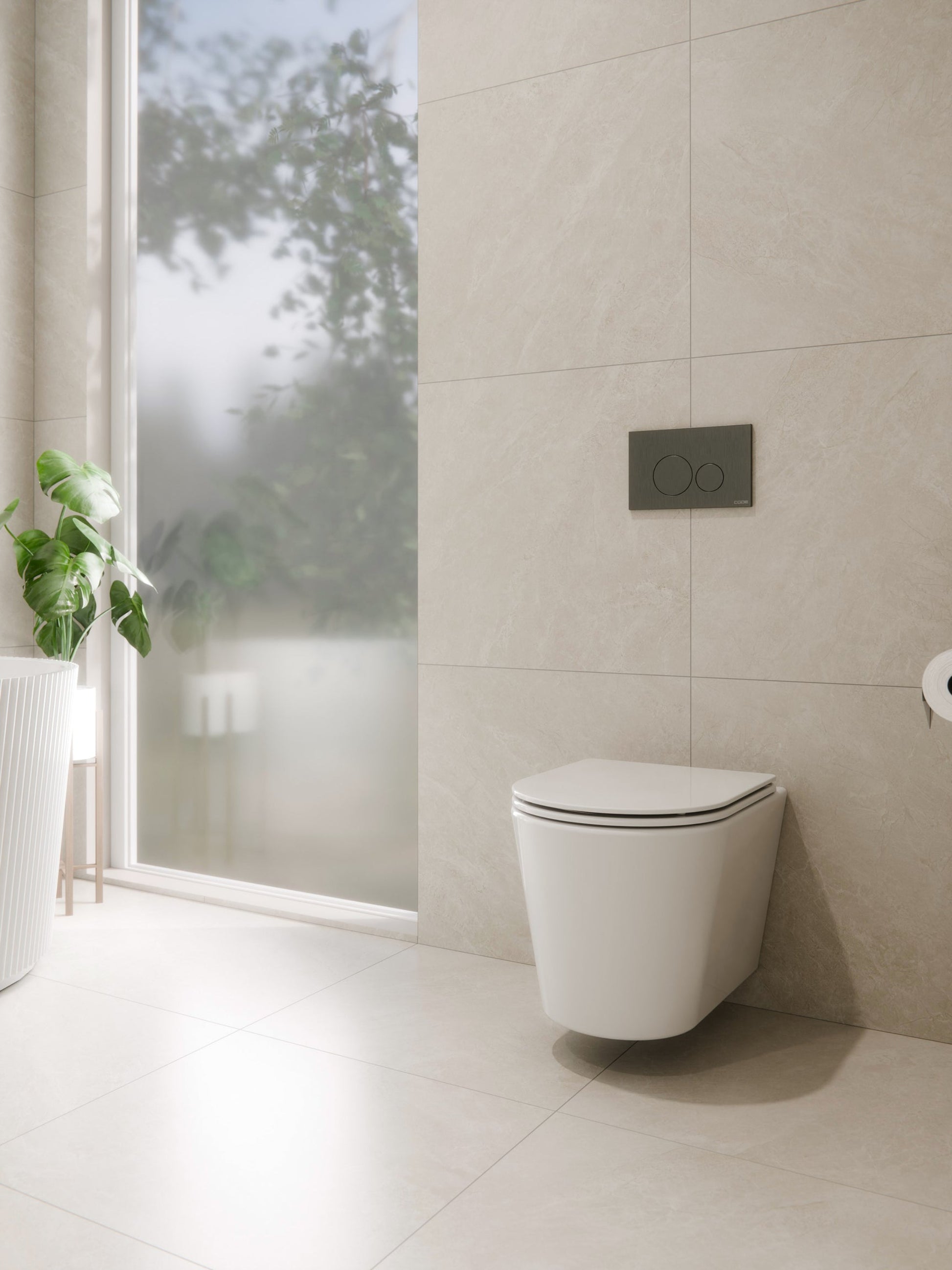 CODE PURE TYPHOON WALL HUNG TOILET SUITE | GUNMETAL BUTTON