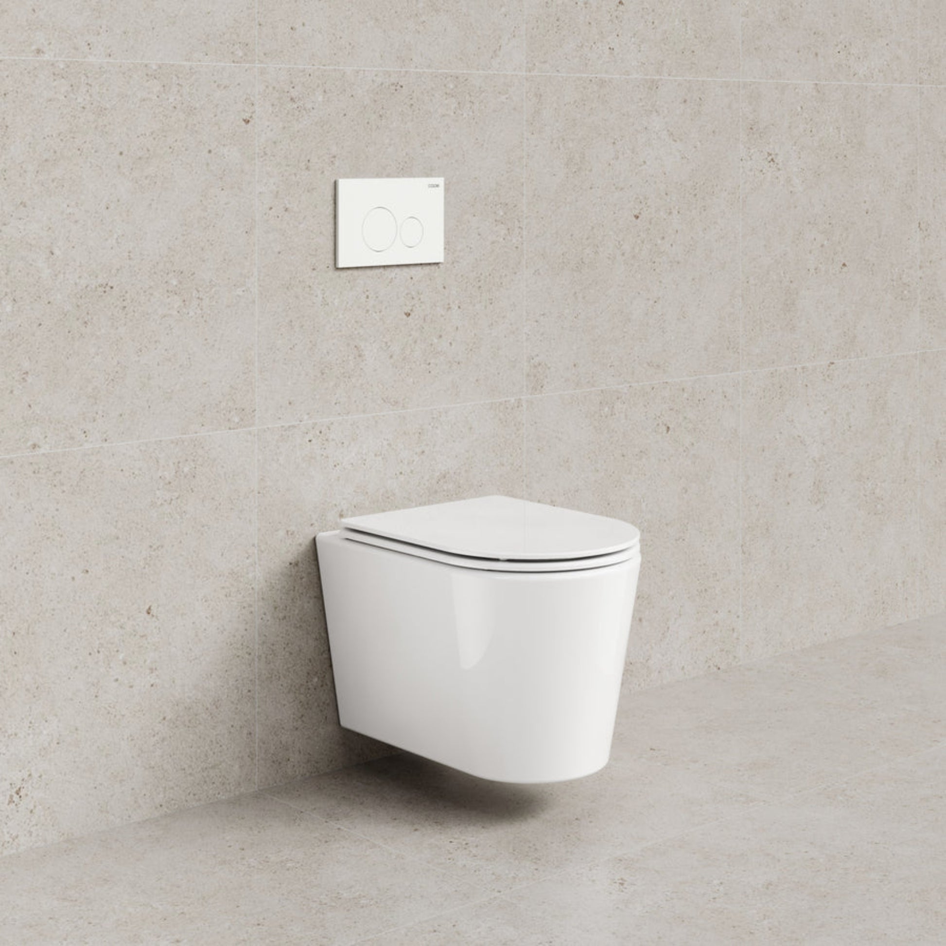CODE PURE TYPHOON WALL HUNG TOILET SUITE | MATTE WHITE BUTTON
