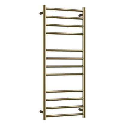 CODE ROUND HEATED TOWEL LADDERS 1200X500 BRUSHED BRASS