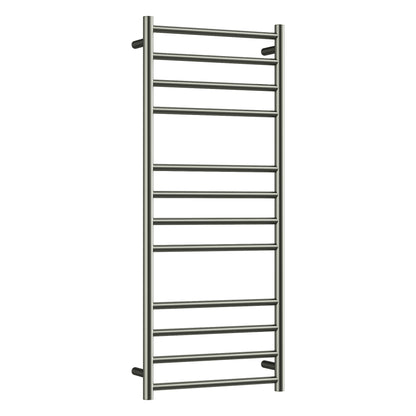CODE ROUND HEATED TOWEL LADDERS 1200X500 BRUSHED STAINLESS