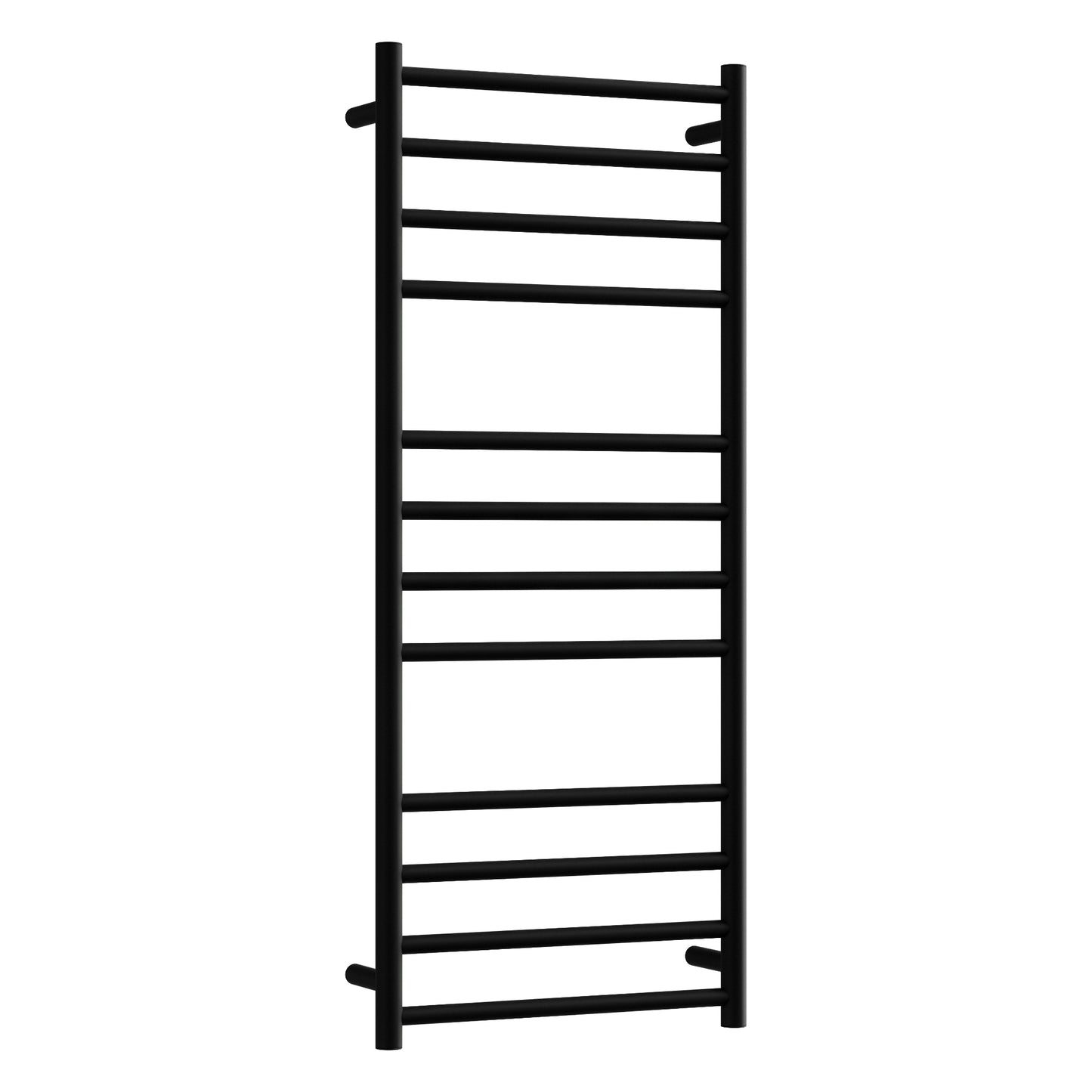 CODE ROUND HEATED TOWEL LADDERS 1200X500 MATTE BLACK