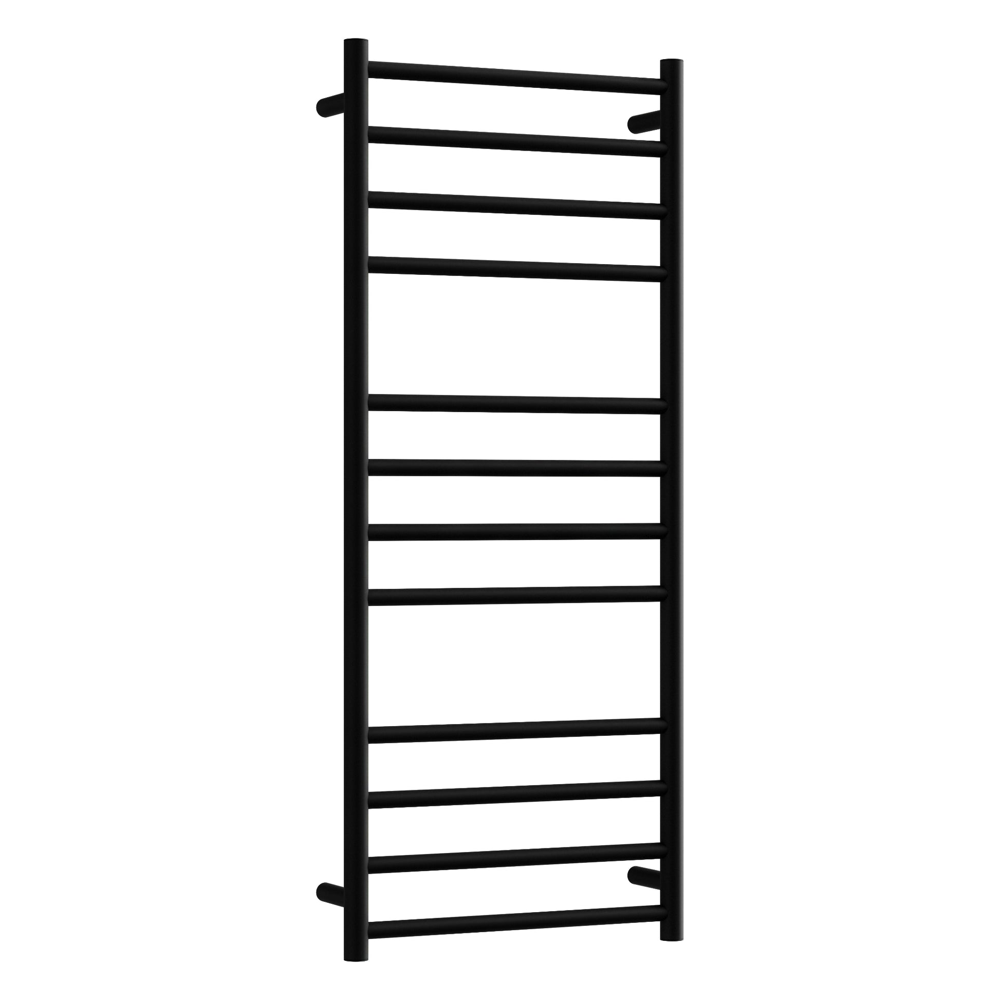 CODE ROUND HEATED TOWEL LADDERS 1200X500 MATTE BLACK