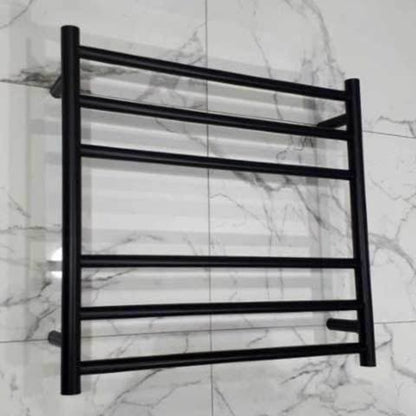 CODE ROUND HEATED TOWEL LADDERS 600X650 MATTE BLACK