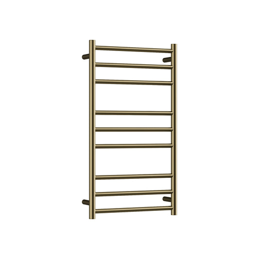 CODE ROUND HEATED TOWEL LADDERS 900X500 BRUSHED BRASS