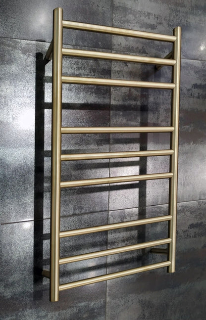 CODE ROUND HEATED TOWEL LADDERS 900X500 BRUSHED BRASS