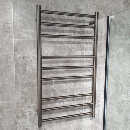 CODE ROUND HEATED TOWEL LADDERS 900X500 CHROME