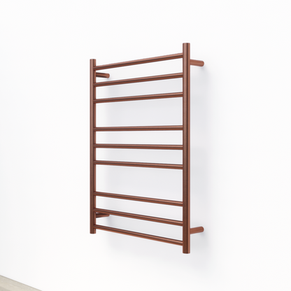 CODE ROUND HEATED TOWEL LADDERS 900X650 BRUSHED COPPER