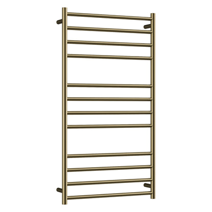 CODE ROUND HEATED TOWEL LADDER 1200X650 BRUSHED BRASS