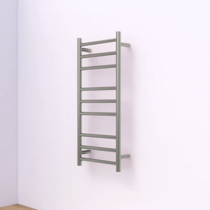 CODE ROUND HEATED TOWEL LADDER 900X400 BRUSHED STAINLESS