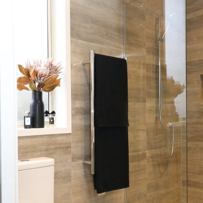 CODE ROUND HEATED TOWEL LADDER 900X400 CHROME