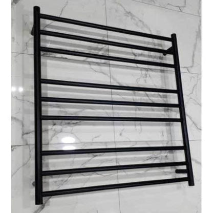 CODE ROUND HEATED TOWEL LADDER 900X850 MATTE BLACK