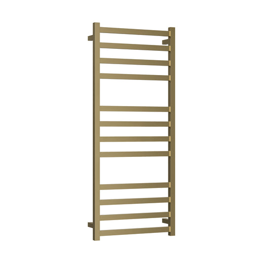 CODE SQUARE HEATED TOWEL LADDERS 1200X500 BRUSHED BRASS