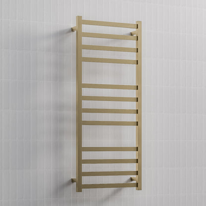 CODE SQUARE HEATED TOWEL LADDERS 1200X500 BRUSHED BRASS